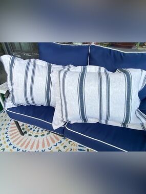 Set of 2 Harlow Linen & Cotton Striped Pillow Shams